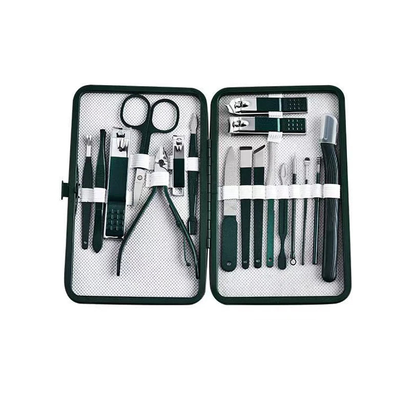 Professional 7/10/12/18 Piece Nail Care Kit Stainless Steel Manicure & Pedicure Set Nail Clipper Set with Travel Case