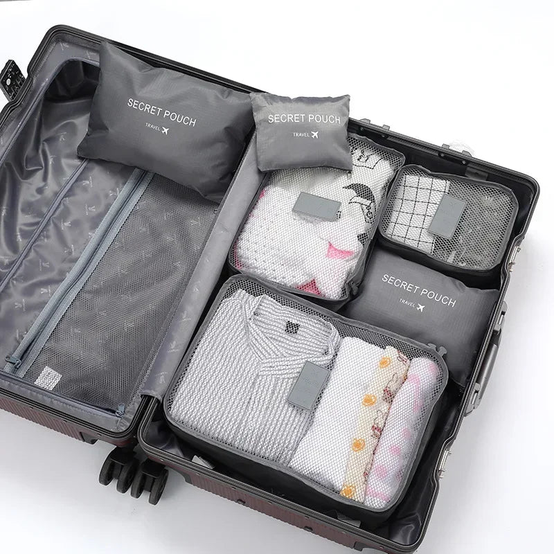 6pcs Set Travel Storage Bags Suitcase Packing Set Storage Cases Portable Luggage Organizer Clothes Shoe Foldable Organizer