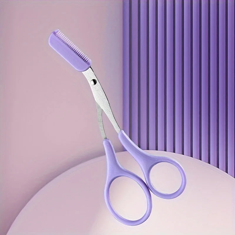 Eyebrow Razor Scissor  Stainless Steel Safe Anti-scratch Trimmer for Beginners Crescent Sharp Beauty Tool Multi-color
